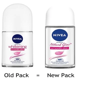 NIVEA Deodorant Roll-on, Whitening Smooth Skin, 50ml Pack of 3 Natural Glow - Picture 1 of 9