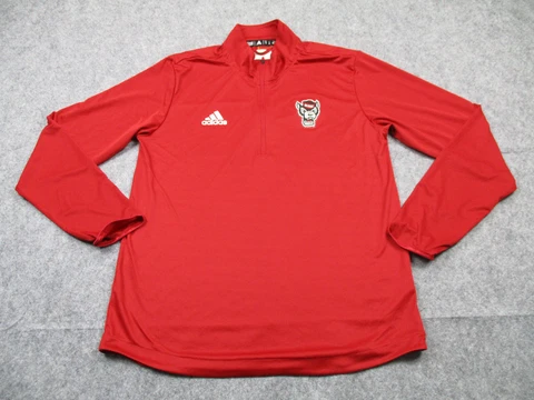 NC State Wolfpack Sweatshirt Mens Medium Red Adult College Pullover Adidas Cover