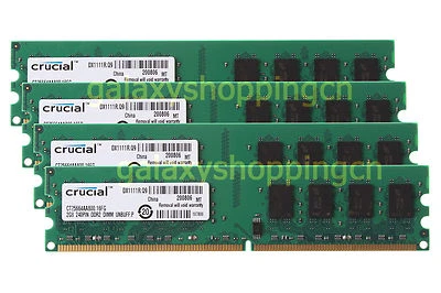 Crucial 8 GB 4X 2GB 2 G PC2-6400 DDR2-800MHz 240PIN DIMM Desktop RAM Memory CL6 - Image 1 of 4