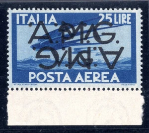 AMG. VG. - Posta Aerea Lire 25 doppia soprastampa una capovolta - Picture 1 of 1