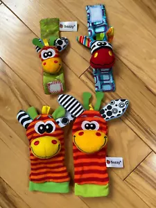 Sozzy Infant Feet & Wrist Rattles Bright Colored Age 0-12 Months One Set Each - Picture 1 of 2