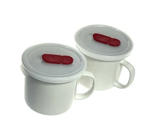 Coffee /Tea Travel Mugs Set Of 2 Reusable Quality Ceramic 500mls - Picture 1 of 5