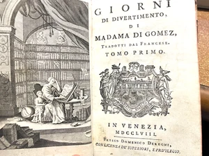 1758 LI GIORNI DI DIVERTIMENTO DI MADAMA GOMEZ-INCISIONI -VENEZIA PRESSO DEREGNI - Imagen 1 de 4