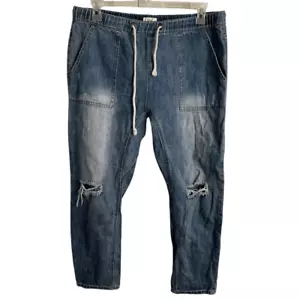 Easel Womens Storm Buoy Shabbies Boyfriend Jean XL Drop Crotch Elastic Waist - Picture 1 of 7