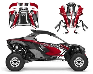 2024 -2025 Can am Maverick R 24 mil custom graphics decal kit design 1533 RED - Picture 1 of 17