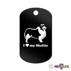 I Love My Sheltie Engraved Keychain GI Tag dog profile v2 shetland sheepdog