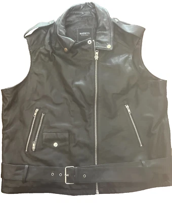 Mujer Plus 20 Negro Cuero Real Cremallera Completa Cinturón Bolsillos con Cremallera Barneys Talla 20 Foto 1 de 4