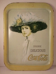 VINTAGE ORIGINAL Coca-Cola Tin Serving Tray DRINK DELICIOUS COCA - COLA - Picture 1 of 2