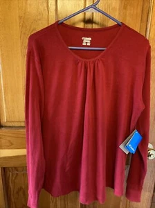 Columbia Mujer Extra-Grande Rojo Manga Larga ☼Top Nuevo con Etiquetas Pit-pit⼼25” - Imagen 1 de 8