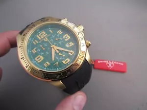 SWISS LEGEND EOGRAPH ORIGINAL GREEN FACE CHRONOGRAPH WRISTWATCH WORKING - Picture 1 of 4