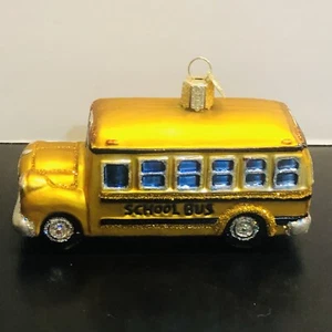 Antiguo Mundo Navidad Vidrio Soplado Adorno, Autobús Escolar - Imagen 1 de 12
