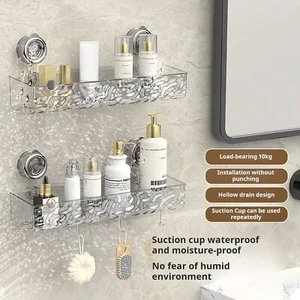 Bathroom storage rack, no punching and non-slip, strong suction and large load - Picture 1 of 25
