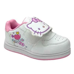 Hello Kitty Slip On Sneakers Toddler Girls Size 8 White Pink Comfy Velco closure - Picture 1 of 18