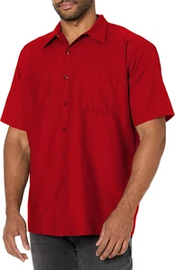 Men'S Industrial Work Shirt, Regular Fit, Short Sleeve - Picture 1 of 12