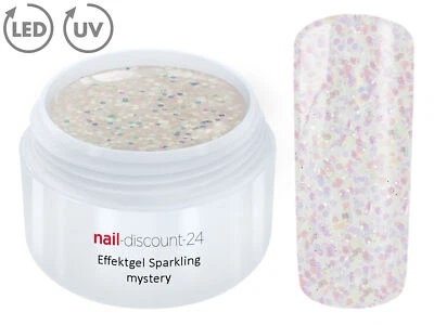 NAIL-DISCOUNT-24 UV LED GEL MYSTERY Farbgel Color Effekt Glitter Glitzer Mix Nail Art Transparent