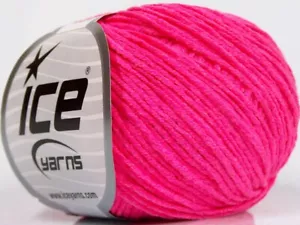 8-Skein Lot Alara Yarn light cotton 8x50g/140m Neon Pink - Picture 1 of 4