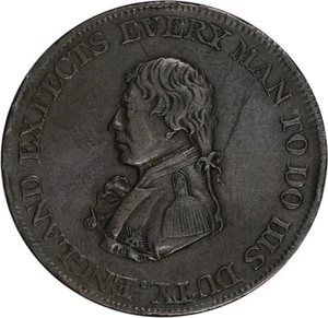 1812 Yorkshire British Naval Halfpenny Token - Picture 1 of 2