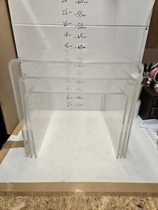 Retro nest of Three vintage 1970s perspex tables Clear Plastic - Picture 1 of 12