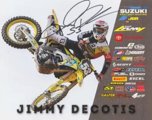2020 Jimmy Decotis signed JGR Suzuki RM-Z250 Supercross Motocross B/B Hero Card - Picture 1 of 1
