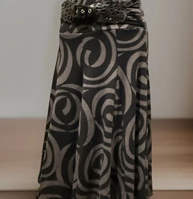 Vintage Y2K Whimsigoth Dark Fairy Grunge Gothic Black Stretch Midi Fairy Skirt S - Image 1 of 4