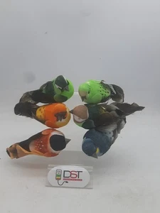 6 MINIATURE DECORATIVE UCCELLINI CON MOLLETTA - Foto 1 di 4