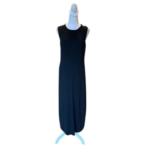 Bloomingdale’s Wool Maxi Dress Black Sleeveless Womens Size Large - Picture 1 of 7
