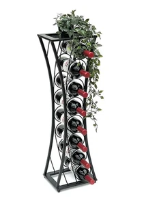 Weinregal Metall Schwarz Stehend Mika 80 cm Flaschenregal Flaschenständer Wein - Bild 1 von 9