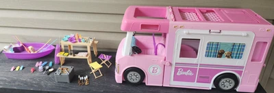 ​2019 Mattel Barbie 3 en 1 rosa * Dream Camper * Casa rodante * Vehículo y muchos accesorios Foto 1 de 4