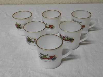 Lot de 6 Tasses à café   Arcopal déco véhicules anciens, Tacots  Vintage - Photo 1/4