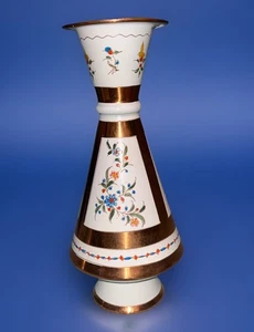"Florero de cobre esmaltado turco Gulistan de colección motivo floral 8,5"" de alto usado en muy buena condición" - Imagen 1 de 7