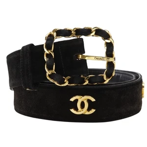 CHANEL COCO Mark Gürtel Schwarz Wildleder Damen - Bild 1 von 12