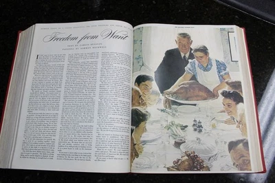Bound Saturday Evening Post Jan-Mar 1943 WWII Norman Rockwell FOUR FREEDOMS - Image 1 of 4