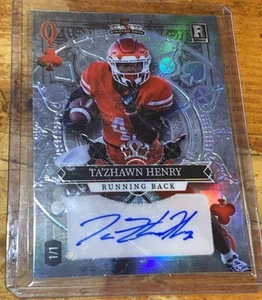 2023 Wild Card 5 Card Draw Tazhawn Henry Jack of Spades Silver  Auto #1/1 - Picture 1 of 3