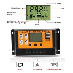 LCD Solar Controller 12V/24V 30A 20A 10A Solar Charge Regulator PWM Battery* - Picture 1 of 11