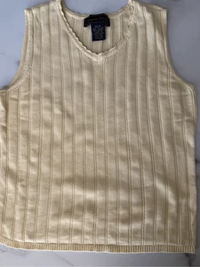 Laura Scott Damen 90’s Tank Top Small Ribbed Sleeveless Buttercup Pastell Knit - Bild 1 von 4