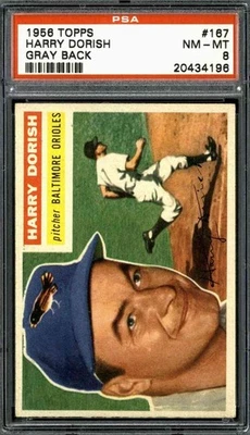 1956 Topps #167 Harry Dorish - PSA 8 - Image 1 of 2