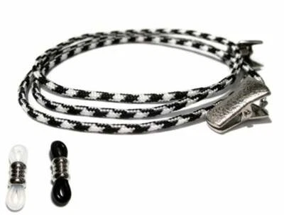 Black White Paracord Eyeglass Holder PICK SIZE & GRIPS, Glasses Cord Lanyard 321 - Image 1 of 4