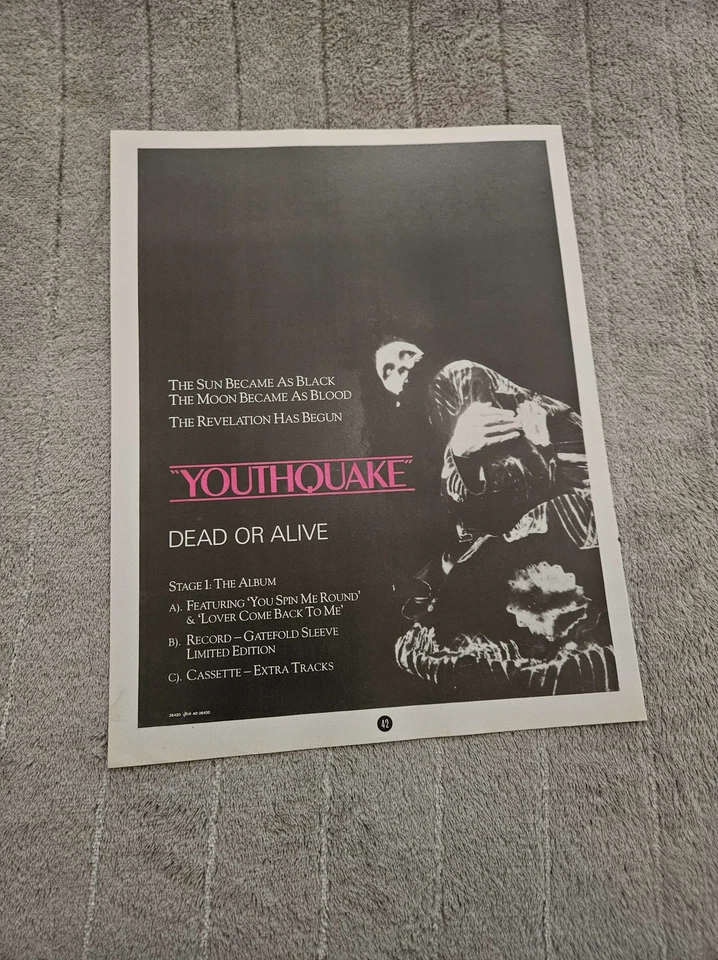 FPOT127 MAGAZINE ADVERT 11X8" DEAD OR ALIVE : YOUTHQUAKE - Image 1 of 1