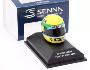 Minichamps Helmet Winner Portugal GP '1st GP Win' 1985 - Ayrton Senna 1/8 Scale - Picture 1 of 6