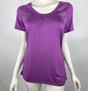 Athleta Northern Lights Reflective Short Sleeve Top Stretch Run GymWomen S NWT - Picture 1 of 11