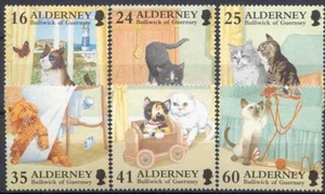 Alderney 1996 Yvert #94/99 Wildlife Cats Fauna MNH-VF - Picture 1 of 1
