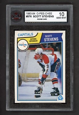 Tarjeta de novato Scott Stevens 1983-84 OPC #376 KSA 10 GEMA COMO NUEVA Foto 1 de 2