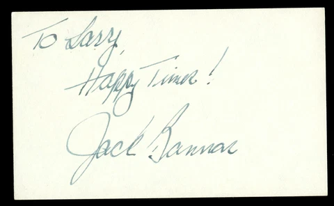 Jack Bannon d2017 signed autograph 3x5 card Actor Art Donovan on Lou Grant R058 Cover