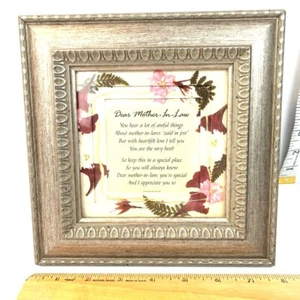 Framed Poem "Dear Mother-In-Law" By Creative Products - Picture 1 of 7