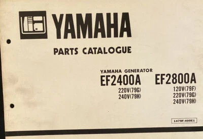 Yamaha genuine-parts book  EF2400A EF2800A GENERATOR   1985 - Image 1 of 3