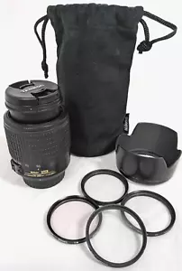 AF-S Nikkor 55-200mm DX SWM ED Lens Nikon & HB-34 Hood & 4 Screw In Filter Hoya - Picture 1 of 10