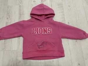Detroit Lions NFL Sweatshirt Football Toddler Size 2T Girls Pink Hoodie - Picture 1 of 3