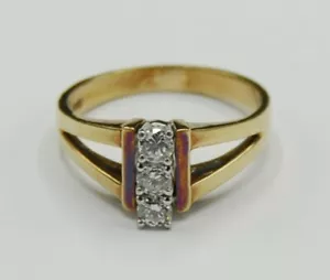 Ring Bandring 3x Diamant Brillant 0.30 Carat If Lupenrein 585 Gold - Bild 1 von 5