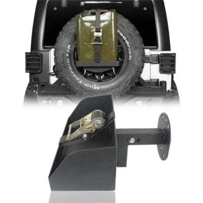 Bandeja alta porta tanque Jerry Can neumático de repuesto para Jeep Wrangler 1997-2024 TJ JK JL Foto 1 de 4