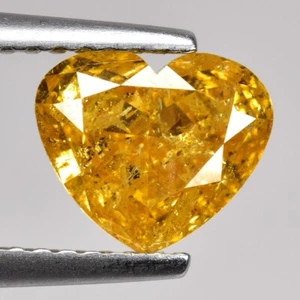 1.57cts Orangish Yellow Heart Natural Loose Diamond "SEE VIDEO" - Picture 1 of 2